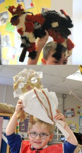 One of the cats and Alan the barn owl